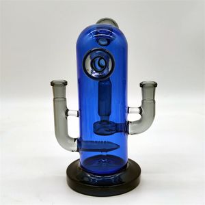 2024 Heady Glass Neo Fab Two Way Suck Joint Bleu 9 pouces Bangs en verre Pipe à eau Bong Tabac Tube à fumer 14MM Bol Dab Rig Recycler Bubbler Pipes