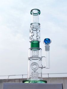 2024 Gros Recycleurs épais 17 pouces Bangs en verre Pipe à eau Bong Tabac Tube à fumer 18MM Claw Bowl Dab Rig Recycler Bubbler Pipes