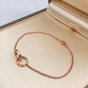 2024 High Edition Stalen Bedelarmbanden Liefde voor Vrouwen Meisjes Dames Cadeau Designer Sieraden Klassiek Ontwerp Dubbele Lus CrossedQ5