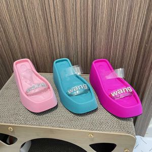 2024 zapatillas de cuña de tacón alto para mujeres sandalias de lujo sandalias de espuma lente de espuma zapatos de playa de fondo grues