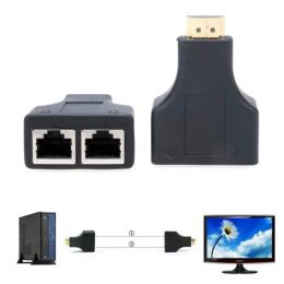 2024 Solution de dropshipping HD de haute qualité 1080p3d pour ESCAM HDMI sur RJ45 Cat5e Cat6 UTP LAN Ethernet Balun Extender Repeater