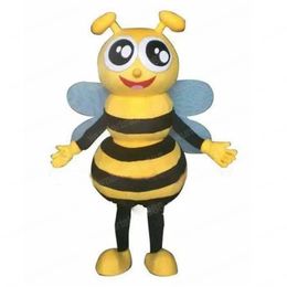2024 Hoge kwaliteit Big Eyes Bee Mascot Costume Fancy Dress For Men Women Halloween Outdoor Outfit Suit Mascot voor Fun Outfit Suit voor volwassenen