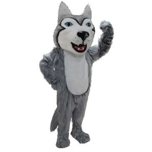 2024 Hoge kwaliteit Big Head Gray Husky Mascot Costumes Hallowen Stage Performance Activity Sales Promotie Kerstkleding Kostuums