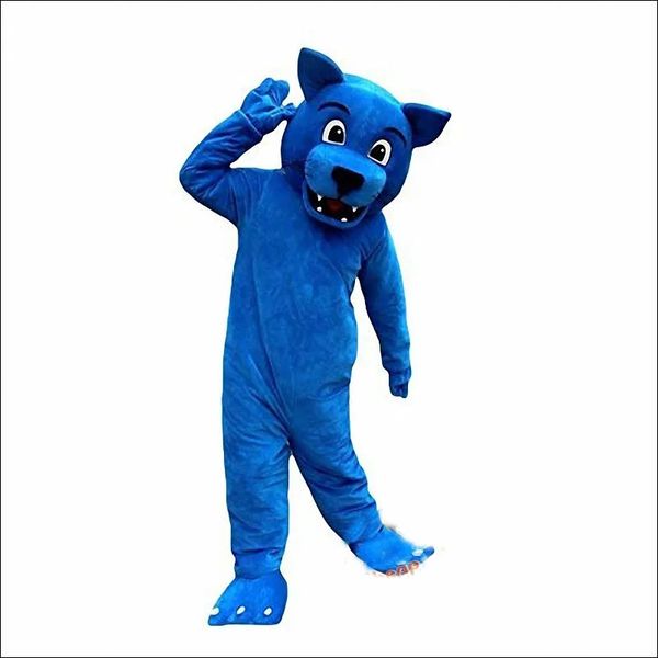 2024 Blue Wolf Leopard Mascot Costume Performance Performance Fun Funfit Suit Birthday Party Halloween Outdoor tenue costume Festival Robe Adult Taille