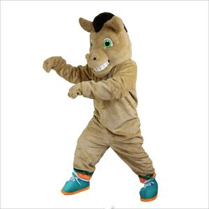 2024 Hoogwaardige Brown Horse Mascot Costume Fun Outfit Suit Verjaardagsfeestje Halloween Outdoor Outfit Suit Festival Jurk volwassen maat