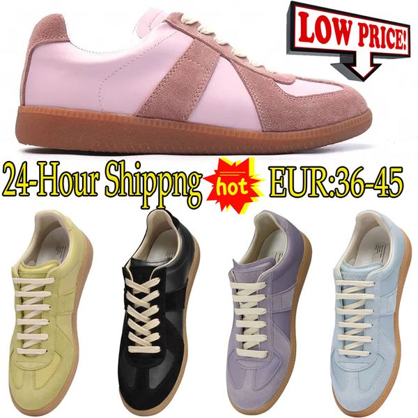 2024 Zapatos informales de alta calidad Maisons Suede Womans Hombres Blancos Blancos Blancos Taller Flat Tacs Flofer Popular Sneakers al aire libre L Maisons Sports Shoussure Gai 36-45