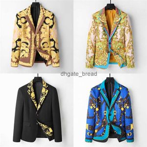 2024 Hoge Kwaliteit Designer Mode Man Pak Blazer Jassen Bloemenpatroon Voor Mannen Stylist Brief Borduren Lange Mouwen Casual Party bruiloft