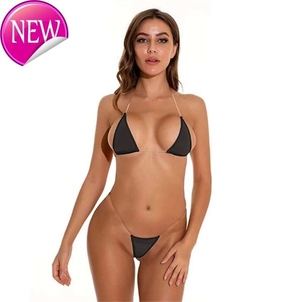 2024 Swimwear de concepteur de haute qualité Micro Sexy Women Swimsuit Femme Biquini Mini S Couleur solide Net Net Yarn Transparent Gel Spirde