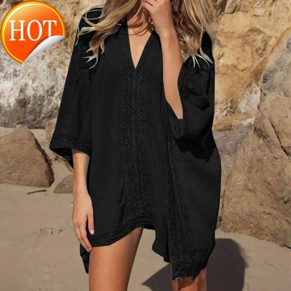 2024 Swimwear de diseño de alta calidad para mujeres Boho Women Boho de gran tamaño Vestidos sueltos Traje de baño Traje de baño Swimsuit Sexy Beach Camiseta Vestido Resort Vestido