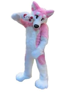 2024 Hoge kwaliteit Fur Husky Fox Mascot Costume Birthday Party Halloween Outdoor Outfit Suit Mascot voor Fun Outfit Suit van volwassenen