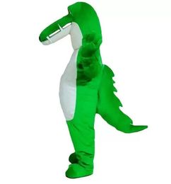 Costume de mascotte de crocodile vert de haute qualité, personnage de dessin animé, taille adulte, 2024