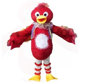 Costumes de mascotte d'oiseau rouge chaud de haute qualité, robe fantaisie, photo réelle, 2024