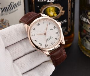 2024 Luxury heren van hoge kwaliteit horloges met drie naaldwerkseries met kalenderfunctie Quartz Watch Top Brand Polshipes Round Steel Belt Fashion Gift