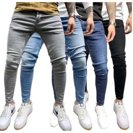 Jean élastique à petites jambes pour hommes, de haute qualité, ajusté, serré, en quatre couleurs, 2024