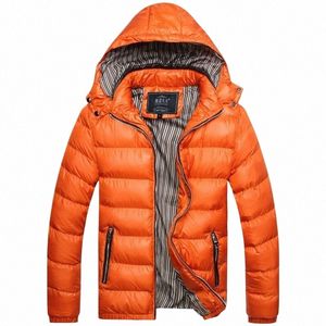 2024 Haute Qualité Hommes Couleur Solide Parkas Nouveauté Hiver Hommes Couleur Unie À Capuche Lg Manches Zip Up Poche Doudoune Manteau F5fY #