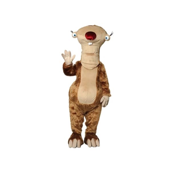 2024 Mascota personalizada de alta calidad de alta calidad Mascot Mascot Sloth Traje peludo vestidos elegantes para la fiesta de carnaval de Navidad de Halloween