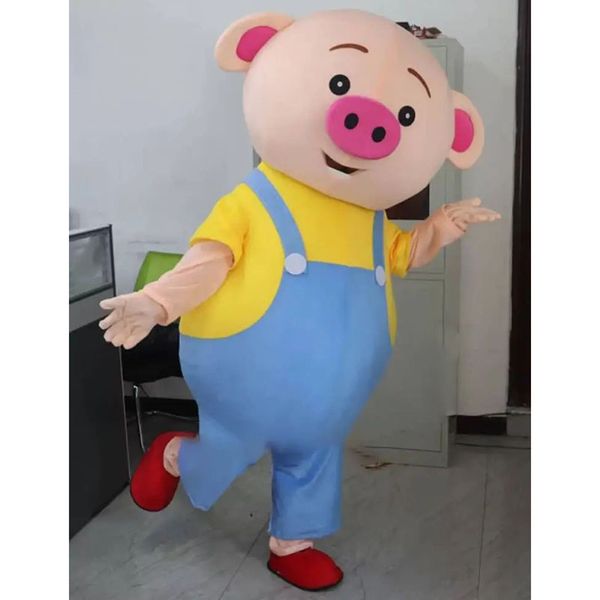 2024 Costume de mascotte de porc de haute qualité Disque de fantaisie pour hommes Femmes Halloween Outdoor Tengit Suit Mascot pour adulte