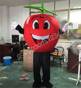 2024 Hoge kwaliteit Rode appel Fruit Mascotte Kostuums Halloween Fancy Feestjurk Stripfiguur Carnaval Kerst Reclame Verjaardagsfeestje Kostuum Outfit