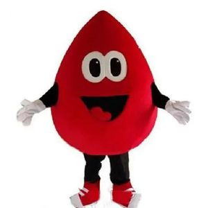 2024 Mascot de sang rouge de haute qualité Costume d'anniversaire Fête d'anniversaire Halloween Outdoor Tiptifit Suit Mascot pour adulte