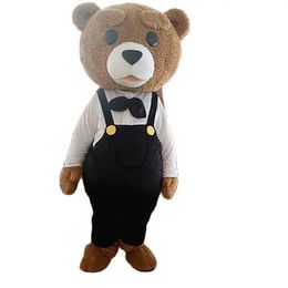 2024 Costumes de mascotte d'ours en peluche de haute qualité Halloween Fancy Party Dress Personnage de dessin animé Carnaval Noël Pâques Publicité Fête d'anniversaire