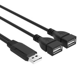 2024 USB USB de haute qualité un câble de charge de données de deux hommes et 1 minute 2 câble de données USB 30cm pour la connexion de charge un à deux assure