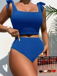 2024 Bikini haute taille Brésilien Brésilien Sweet Sexy Green Sold Up Strap Pushwear Bathing Fost Offre un cadeau Y240327