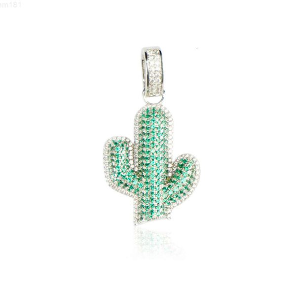 Bijoux Hip Hop, pendentif Cactus en argent Sterling 2024, couleur Vvs d, Moissanite, 925