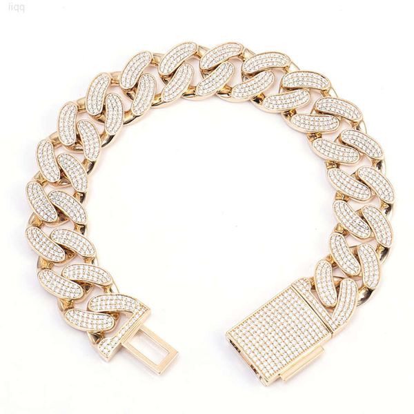 2024 Hip Hop Luxury Iced Out Moisanite Cuban Bracelet Men Bijoux 925 Silver Fashion Bangle Diamond Cuban Link Bracelet