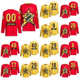 2024 Hockeyshirts All-Star Mans Dames Kid 98 Connor Bedard 77 Frank Vatrano 9 Clayton Keller 28 Elias Lindholm 40 Georgiev 8 Cale Makar Nathan MacKinnon Brock Boeser