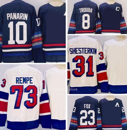 2024 Jerseys de hockey Home Dhgate Yakuda Dhgates 8 Trouba 10 Panarin 13 Lafreniere 20 Kreider 23 FOX 31 SHESTERKN 73 REMPE 93 Zibanejad Dhgate Design Wear