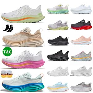 2024 Hok Chaussures de course Blanc Noir Rose Mousse Clifton 9 Bondi 8 Hokas Chaussures Femmes Hommes Baskets de jogging Free People Carbon X2 Cloud Airy Blue Runners Baskets de sport