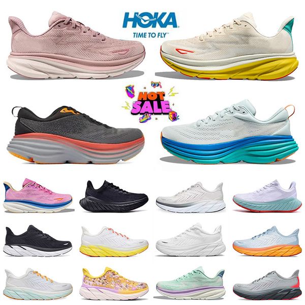 2024 Hokah Clifton 9 Bondi 8 Kawana Running Shoes Hok For Men Women Designer Sneakers Hokka Pink Triple Black White Mens Femmes Outdoor Sports Trainers