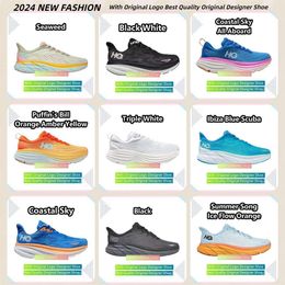 2024 Hokashoes avec des chaussures de concepteur de logo originales Bondi 8 Hokaa Chaussures Clifton 9 Chaussures de course Hommes Chaussures pour femmes Sneakers de la plate-forme de qualité meilleure qualité Runnners 36-45