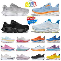 2024 Hokka One Bondi 8 Running Shoes Hokah Damesplatform Sneakers Hok Clifton 9 Men Blakc White Harbor Mens Women Trainers Runnners Sneakers Trianers 36-45