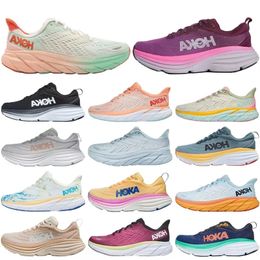 2024 One Bondi 8 Running Hokkas Shoes Plataforma para mujer zapatillas Clifton 9 Hombres Mujeres Blakc White Harbor Menores Entrenadores Runnners 36-48