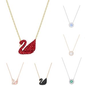 2024 Holiday Gift Fashion sieraden Designer 14K Gold Swan ketting Dames kloppen Hart Diamant hanger Ins Style ketting emotioneel geschenk voor vrouwen om hun uit te drukken