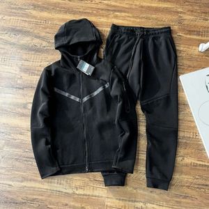 2024 Sweats à capuche Tech Fleece Couleur Sportswear Pantalon à fermeture éclair complète Ensemble de survêtement Techs Fleeces Techfleeces Pantalons de sport Vestes de créateurs pour hommes Space Cotton Joggers Sweatshir 2w