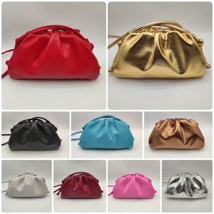 2024 Hot Designer Mini Embrayage En Cuir De Mouton Souple Fond Rond Teen Gamme Complète De Couleurs Mode Femmes Pochette Plissée Sac Dumpling