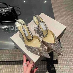 2024 Hot Fashion Crystal embelli Mach Satin Strass Soirée Stiletto Sandales avec designer bride à la cheville chaussure habillée Chaussures d'usine