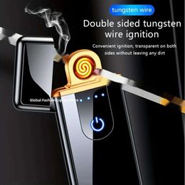 2024 Hot Portable Portable Electric Windproping Plastic Lighters Plastics Reccharteable Touch Capteur Cigarette Accessoires pour Gift pour hommes