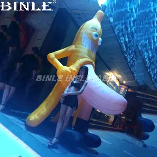 2024 Offre spéciale 5mH (16,5 pieds) avec modèle de banane gonflable pour décoration de carnaval, ballon de fruits debout drôle pour événement Party Park