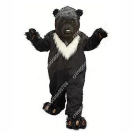 2024 Venta caliente traje de la mascota del oso negro grande anime carnaval ropa de actuación vestido de ropa publicitaria
