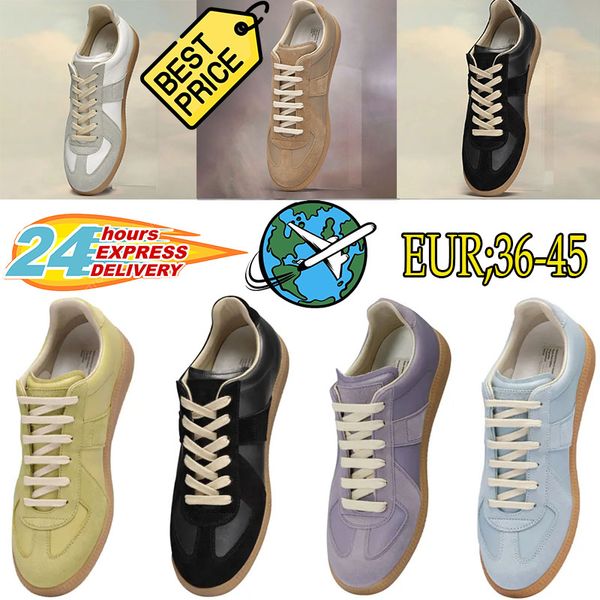 2024 Zapatos informales de venta caliente Maisons Leede Womans Hombres Blanco Blanco Blanco Amarillo Talillo Flat Flofer Fajas populares Popular Sports Sports Sports Chaussure Gai