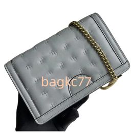 2024 Venta caliente Cadena Mini Bolsa Cartera Mujer Bolso Monedero Cuero genuino Texturizado Motivo geométrico Letras Hombro Crossbody Bolsas Flap Monedero Tarjeta interior SL