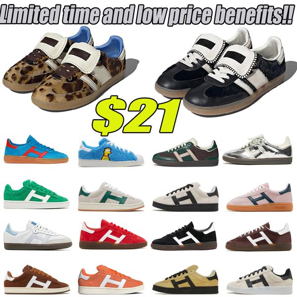 2024 Vente chaude Chaussures de créateurs Pays de Galles Bonner Vintage Baskets Baskets Léopard Core Noir Blanc Antidérapant À La Mode Classique Campus Hommes Femmes Chaussures Casual taille 36-45