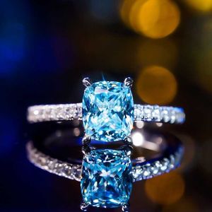 Bague de fiançailles en diamant Halo Moissanite pour femme, en or blanc 14K, offre spéciale, 2024