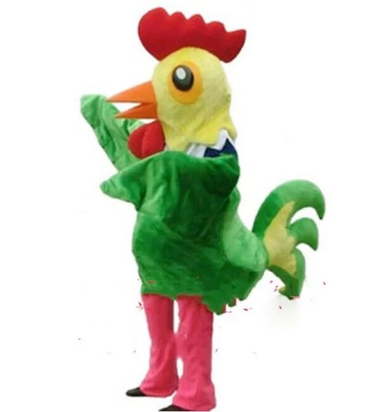 2024 venta caliente traje de la mascota del gallo verde trajes ropa de fiesta publicidad mascota de Halloween Fursuit