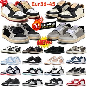 2024 Vente chaude Jumpman 1 Chaussures de basket-ball basses 1S Baskets olive Reverse Mocha Black Phantom Shadow Toe Wolf Grey Vintage Pink Hommes Femmes Baskets de sports de plein air