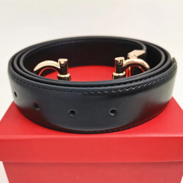 2024 Vente chaude Ceinture de luxe Ceinture F Boucle Mode Véritable Cuir Femmes Ceintures pour hommes Lettre Double Big Gold Classique 9 couleurs