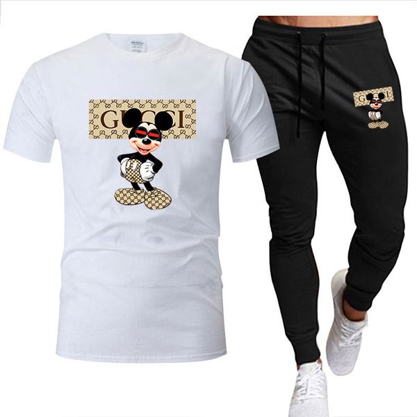 2024 Venta caliente Suitro de canciones para hombres Traje para hombres de algodón Top Camiseta de manga corta + pantalones Deportes informales Daily Street Photo Men Jogging Women la misma ropa